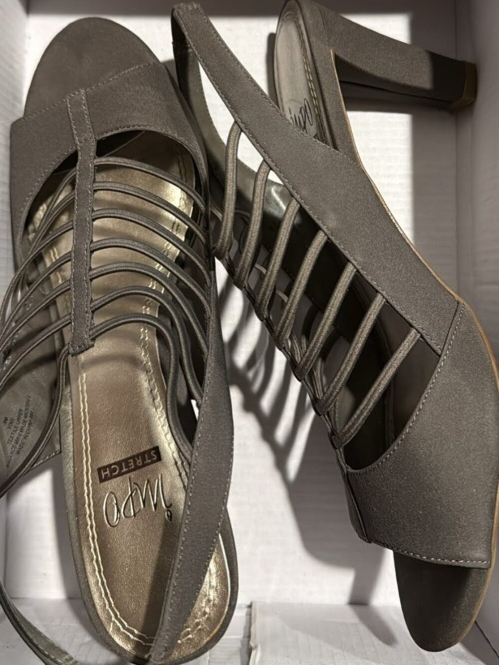 Dark Grey Heel Sandals